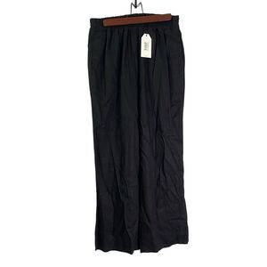 Universal Standard Iris Pull-On Vintage Black Stretch Linen Pants XXS/6-8